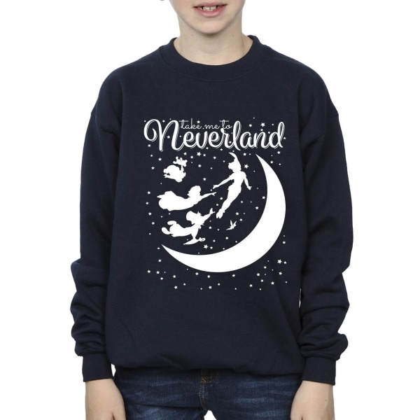 Disney Boys Peter Pan Take Me To Neverland Sweatshirt 7-8 år Navy Blue 7-8 Years