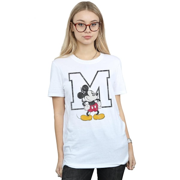 Disney Dam/Damer M Mickey Mouse Bomull Boyfriend T-Shirt M White M
