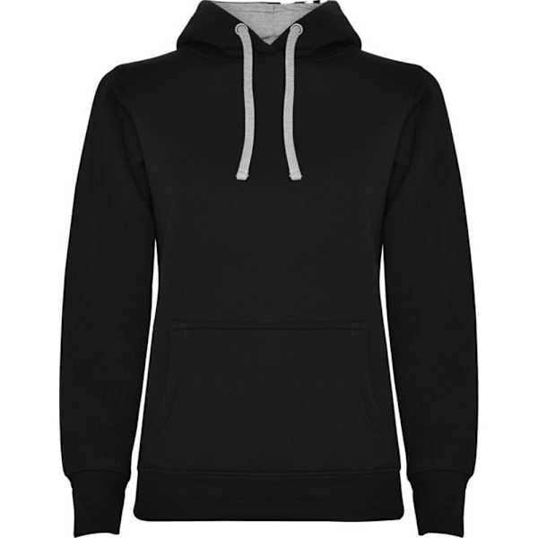 Roly Dam/Kvinnor Urban Hoodie XL Solid Svart/Gråmelerad Solid Black/Grey Marl XL