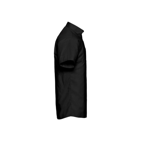 Russell Collection Herr Oxford Easy-Care Kortärmad Skjorta 18 Black 18in