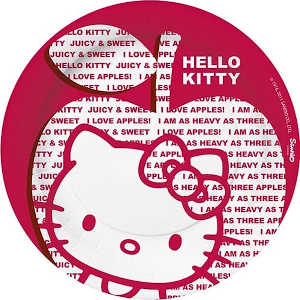 Hello Kitty Äppel Engångstallrikar (10-pack) One Size Röd/Vit Red/White One Size