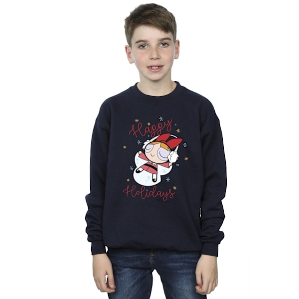 The Powerpuff Girls Pojks Sweatshirt 7-8 År Marinblå Navy Blue 7-8 Years