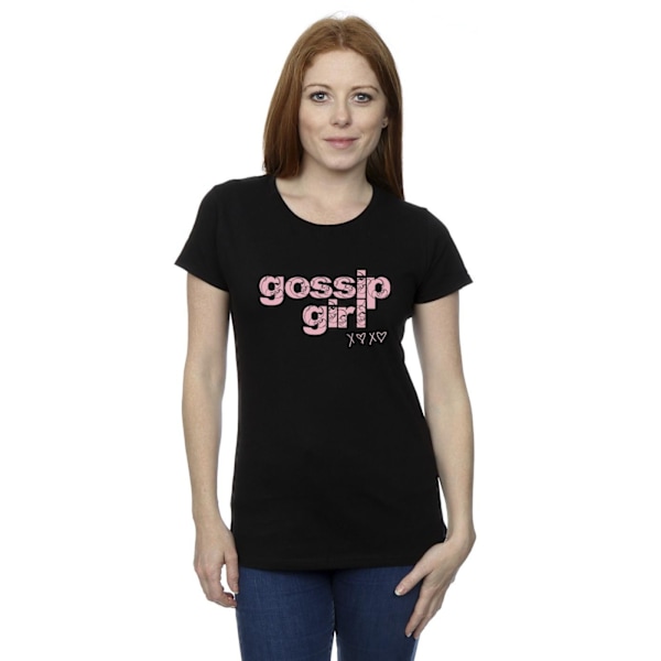 Gossip Girl Dam/Kvinnor Swirl Logo Bomull T-shirt M Svart Black M