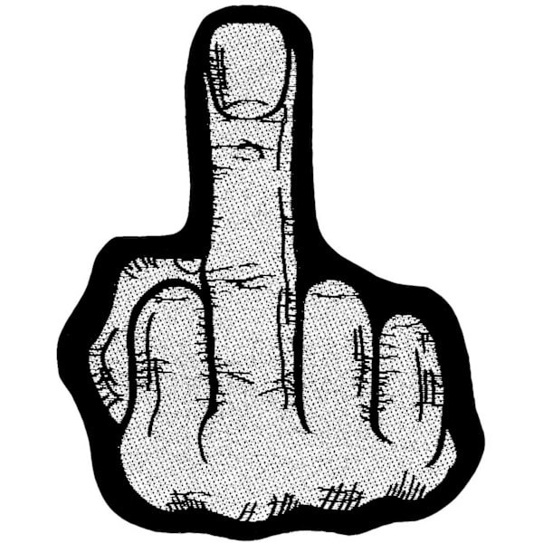 Fuck Finger Patch One Size Grå/Svart Grey/Black One Size