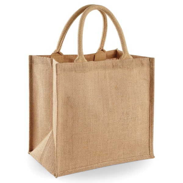 Westford Mill Jute Mini Tote Shopping Bag (14 liter) (Förpackning med Natural One Size