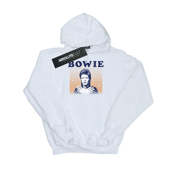 David Bowie Herr Orange Stripes Hoodie M Vit White M