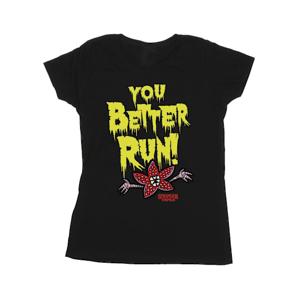 Netflix Dam/Kvinnor Stranger Things You Better Run Bomull T-S Black XL