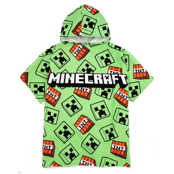 Minecraft Boys Creeper Hooded Handduk One Size Grön/Svart/Vit Green/Black/White One Size