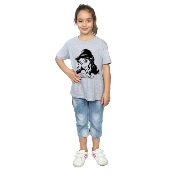Beauty And The Beast Girls Belle Sparkle T-shirt 7-8 år Spor Sports Grey 7-8 Years