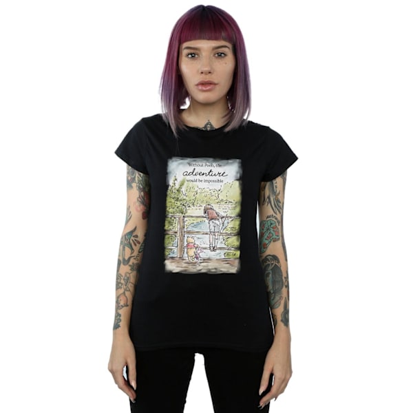Disney Dam/Kvinnor Winnie The Pooh Adventure Bomull T-shirt S Black S