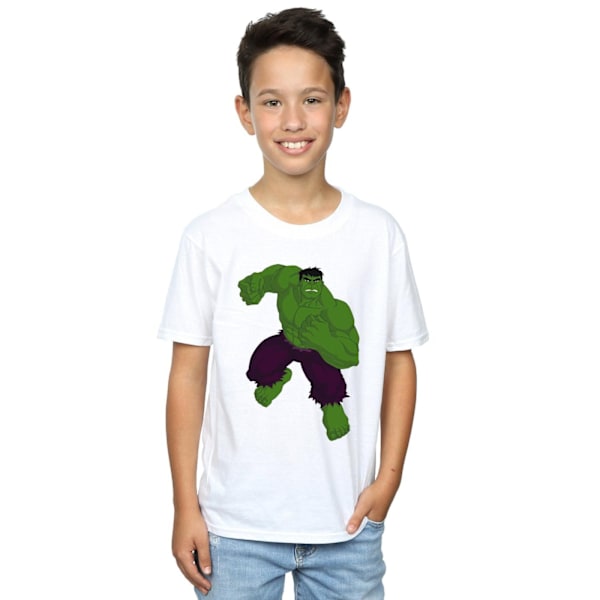 Hulk Pojkar T-Shirt 7-8 År Vit White 7-8 Years