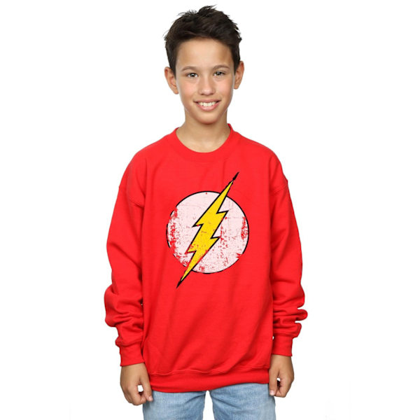 The Flash Boys Distressed Logo Bomullströja 7-8 År Röd Red 7-8 Years