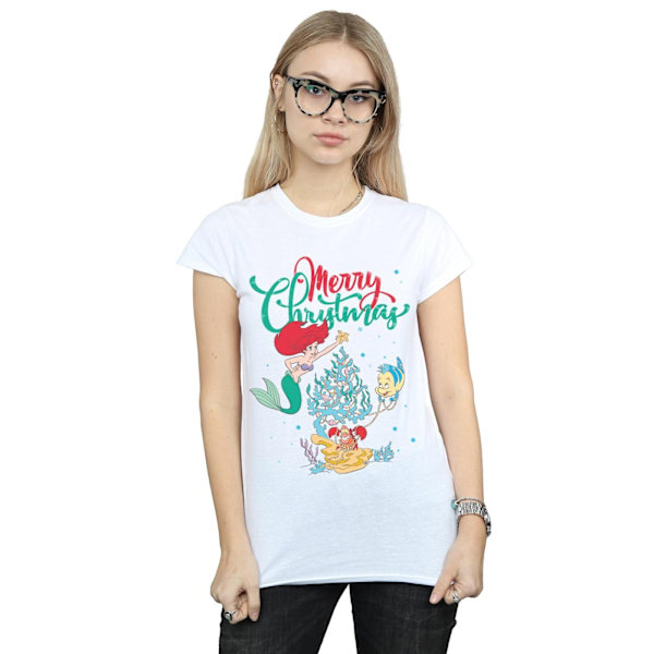 Disney Dam/Damer Prinsessan Ariel God Jul Bomull T-shirt White XL