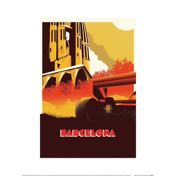 Zoom Barcelona Formula 1 Poster 40cm x 30cm Gul/Röd Yellow/Red 40cm x 30cm