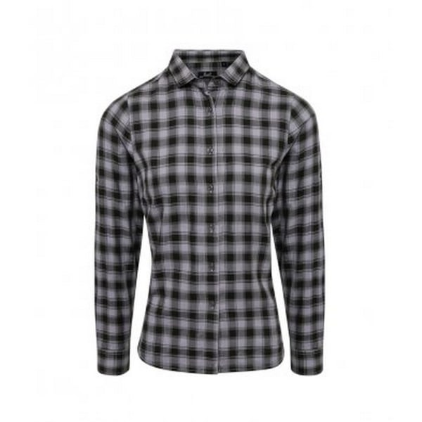 Premier dam/dam Mulligan rutig långärmad skjorta L stål/ Steel/Black L