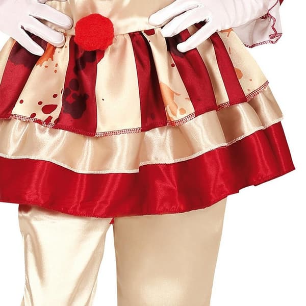 Fiestas Guirca Flickor Randig Clown Kostym Set 7-9 År Beige/ Beige/Burgundy 7-9 Years