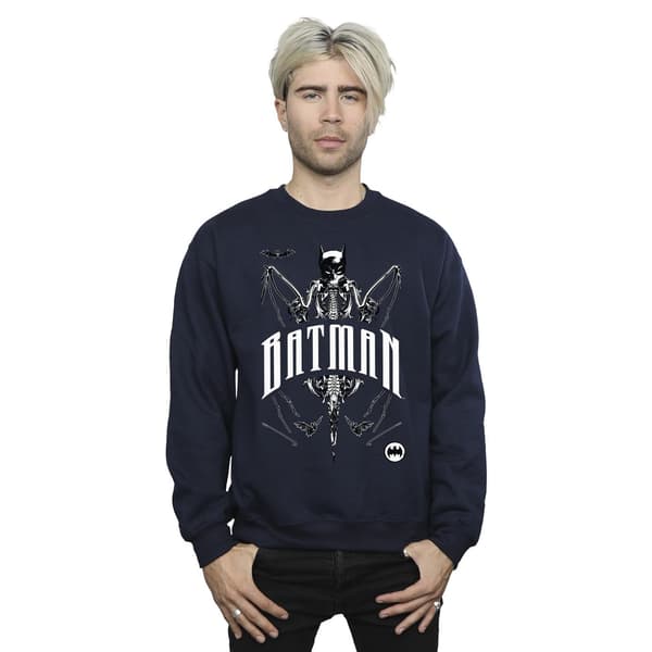 Batman Herr Bat Skeleton Sweatshirt L Marinblå Navy Blue L