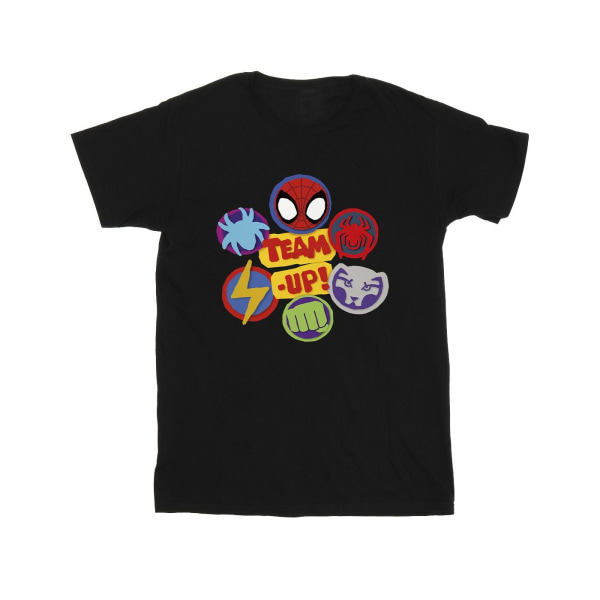 Marvel Girls Spidey och hans fantastiska vänner samarbetar Cotton T-Sh Black 5-6 Years