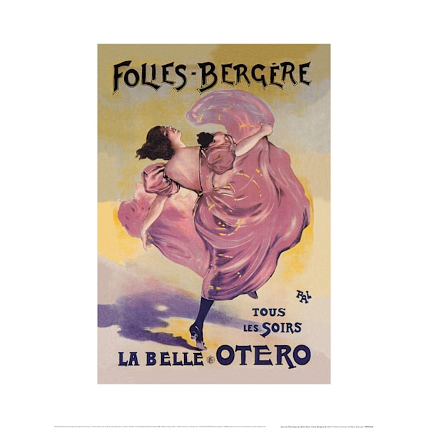 Jean De Paleologu La Belle Otero Folies - Bergere Print 40cm x Yellow/Violet 40cm x 30cm