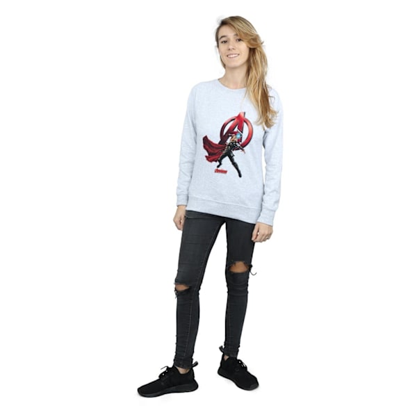 Marvel Dam/Kvinnor Thor Pose Sweatshirt L Heather Grey Heather Grey L