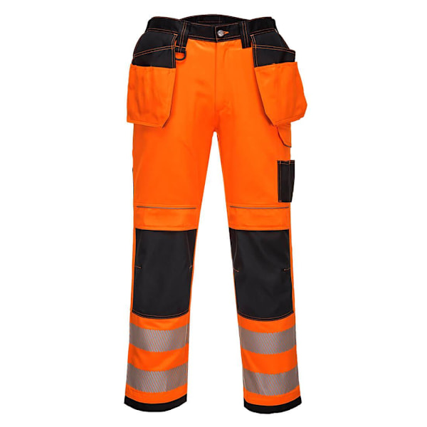 Portwest herr PW3 Hi-Vis stretch byxficka säkerhetsbyxor Orange/Black 40R