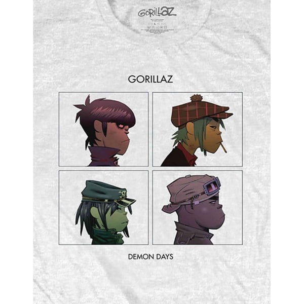 Gorillaz Unisex Adult Demon Days Bomull T-shirt XL Vit White XL