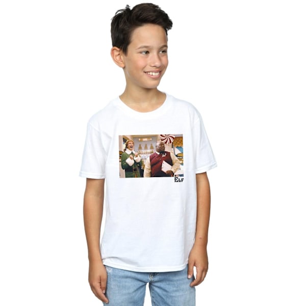 Elf Boys Julhandel Jubel T-shirt 7-8 år Vit White 7-8 Years