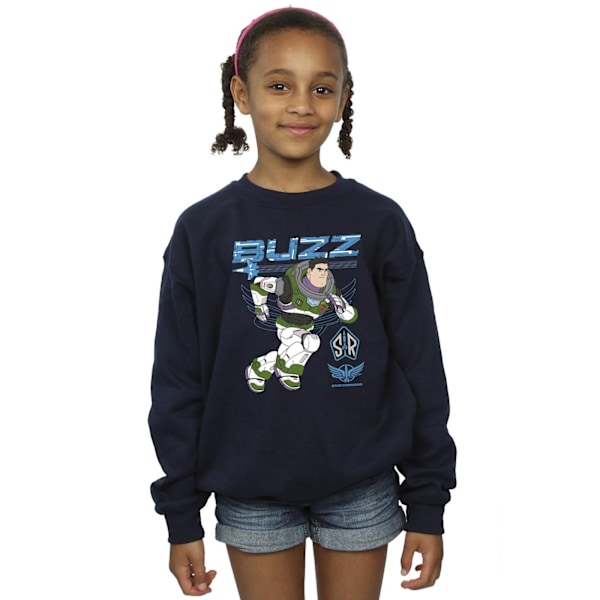 Disney Girls Lightyear Buzz Run To Action Sweatshirt 12-13 År Navy Blue 12-13 Years