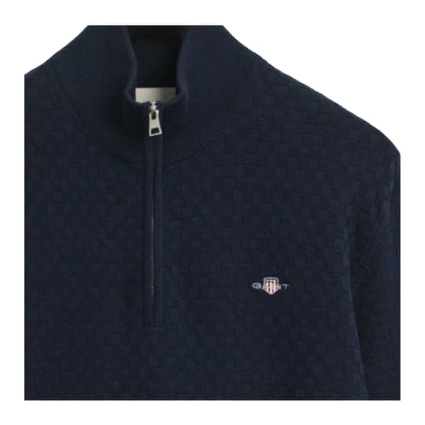 Gant Herr Micro Textured Half Zip Tröja 3XL Blå Blue 3XL