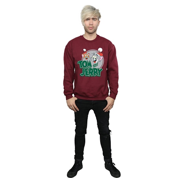 Tom And Jerry Julhälsning Sweatshirt XL Burgundy Burgundy XL