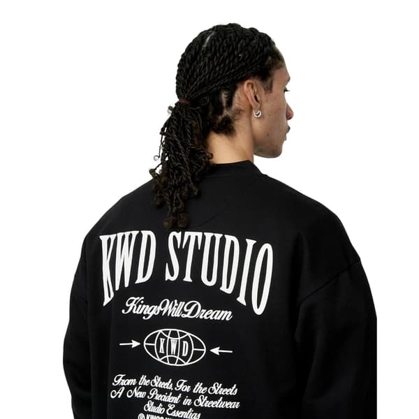 Kings Will Dream Herr Studio Studios Crew Neck Sweatshirt XXL Svart Black XXL