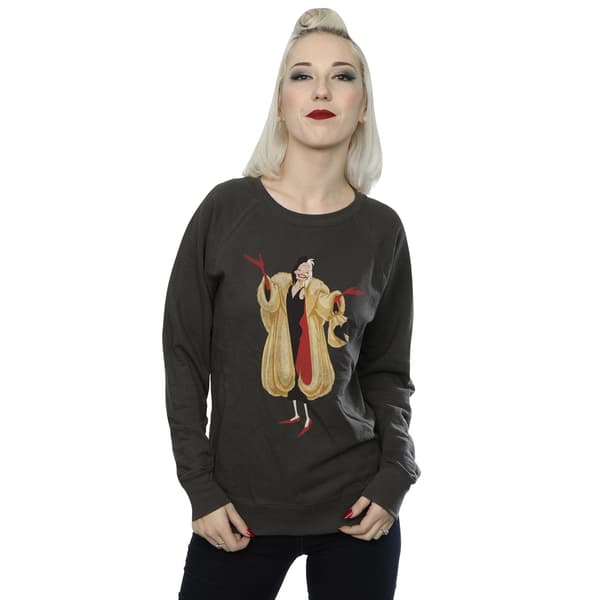 101 Dalmatiner Dam/Dam Klassisk Cruella De Vil Heather Tröja Light Graphite XXL