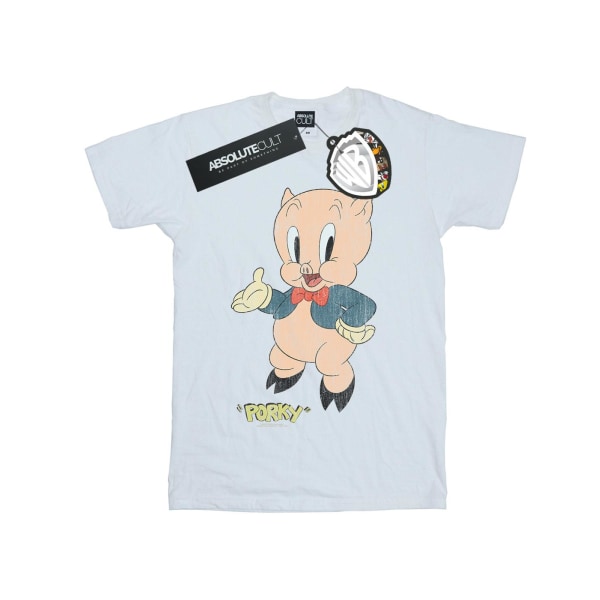 Looney Tunes Herr Porky Pig Distressed T-Shirt XXL Vit White XXL