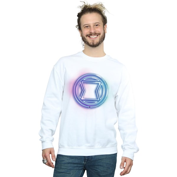 Marvel Herr Svart Änka Neon Logo Sweatshirt XXL Vit White XXL