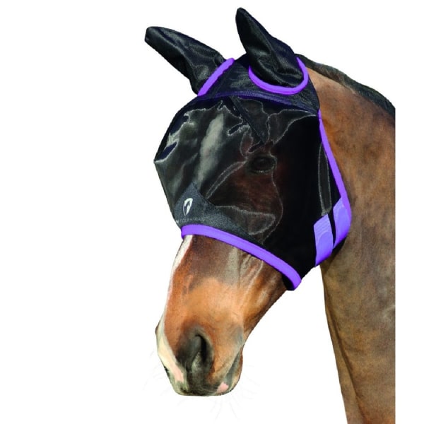 Hy BHB Equestrian Mesh Half Mask With Ears XL Black/Grape Royal Black/Grape Royal XL