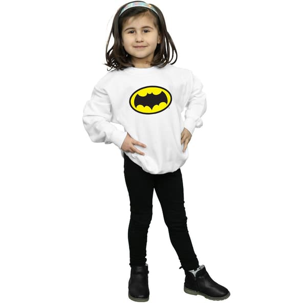 DC Comics Flickor Batman TV-serie Logotyp Tröja 7-8 År Vit White 7-8 Years