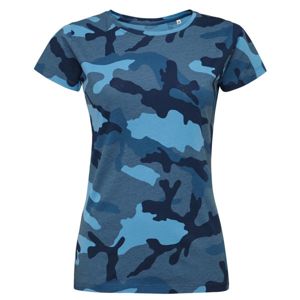 SOLS Dam/Dam Camo Kortärmad T-Shirt XL Blå Camo Blue Camo XL