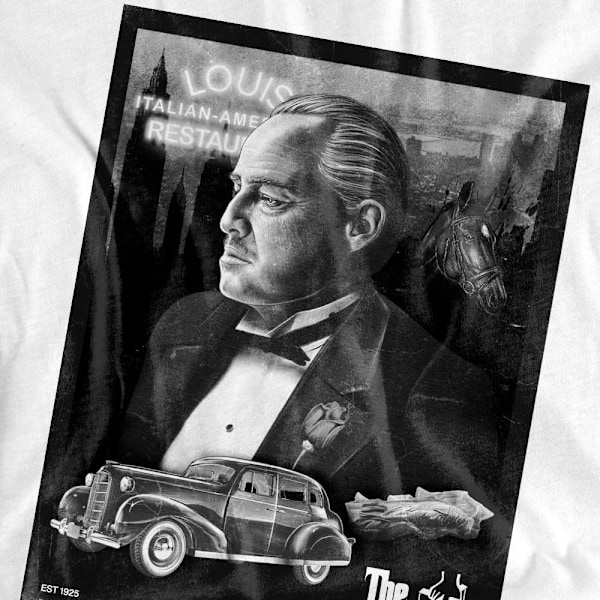The Godfather Herr Don Vito Corleone Poster T-Shirt M Vit White M