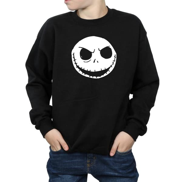 Nightmare Before Christmas Boys Jack Skellington Face Bomullströja Black 12-13 Years