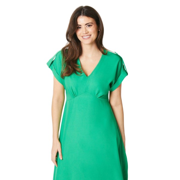 Debenhams Dam/Dam Satin Midiklänning 12 UK Grön Green 12 UK