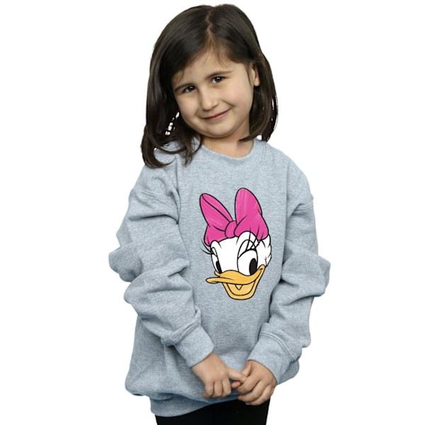 Disney Girls Daisy Duck Head Painted Sweatshirt 12-13 år Spo Sports Grey 12-13 Years