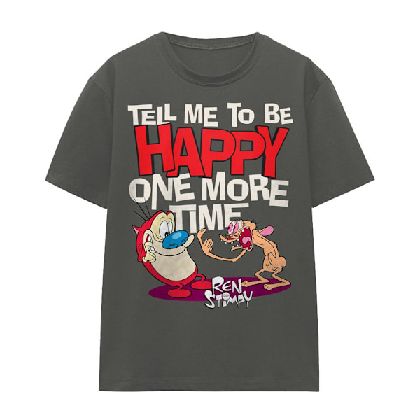 Ren & Stimpy Unisex Vuxen Tell Me To Be Happy T-Shirt XL Charco Charcoal XL