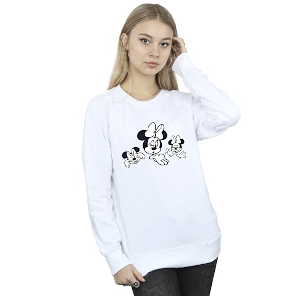 Disney Dam/Kvinnor Minnie Mouse Tre Ansikten Sweatshirt XL Vit White XL