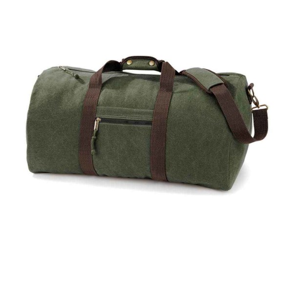 Quadra Vintage Canvas Duffle Bag One Size Vintage Military Gree Vintage Military Green One Size