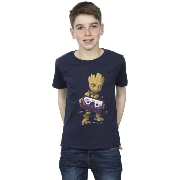 Marvel Boys Guardians Of The Galaxy Groot Cosmic Tape T-shirt 1 Navy Blue 12-13 Years