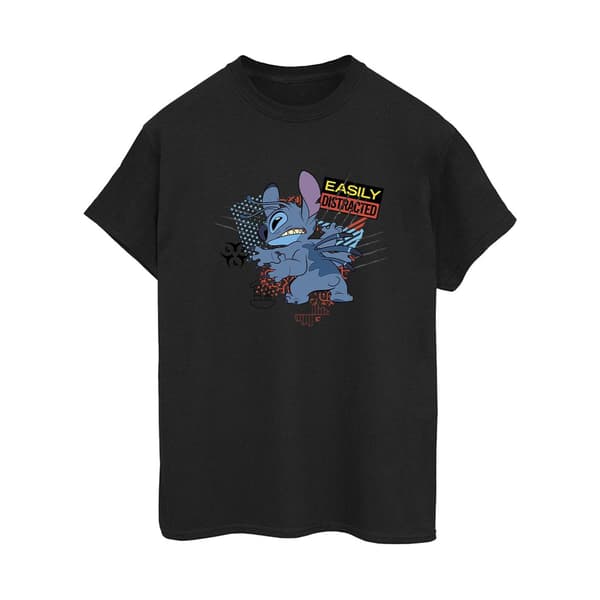 Disney Dam/Dam Lilo Och Stitch Lätt Distraherad Bomull B Black S