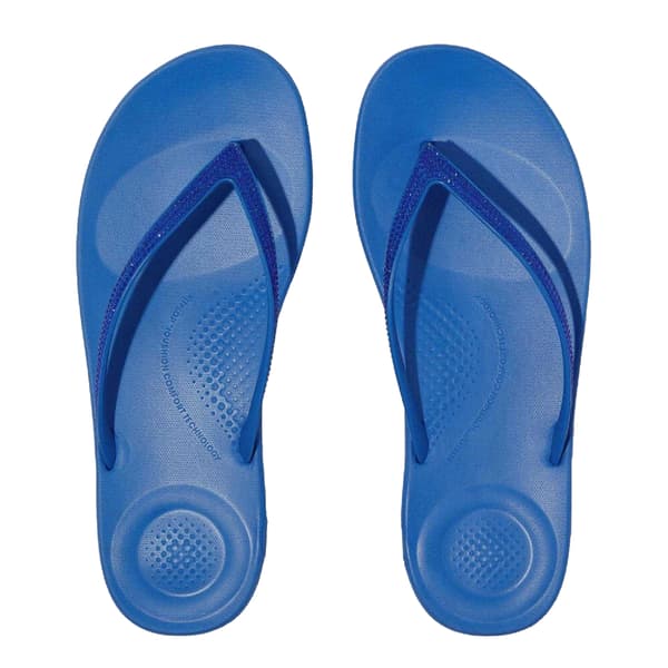 FitFlop Dam Sparkle iQushion Flip Flops 3 UK Grå Blå Grey Blue 3 UK