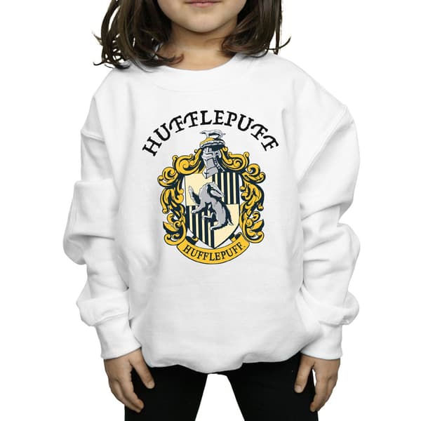Harry Potter Flickor Hufflepuff Bomullströja 7-8 År Vit White 7-8 Years