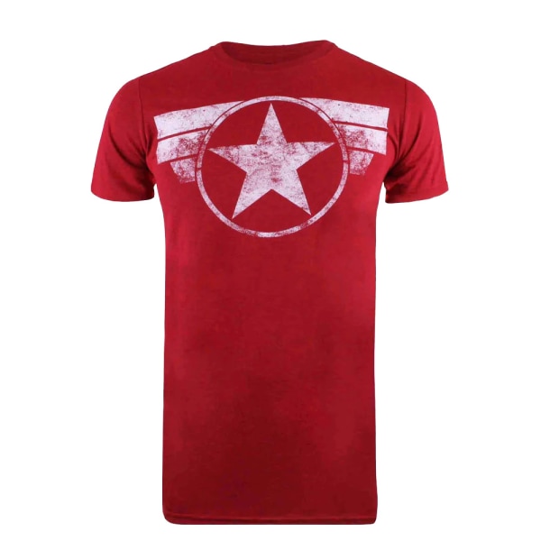 Captain America Herr Logotyp T-shirt S Antik körsbärsröd Antique Cherry Red S
