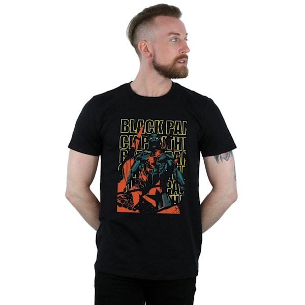 Marvel Mens Avengers Black Panther Collage T-Shirt L Svart Black L